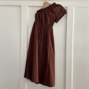 J. Crew Chocolate Brown One Shoulder Dress